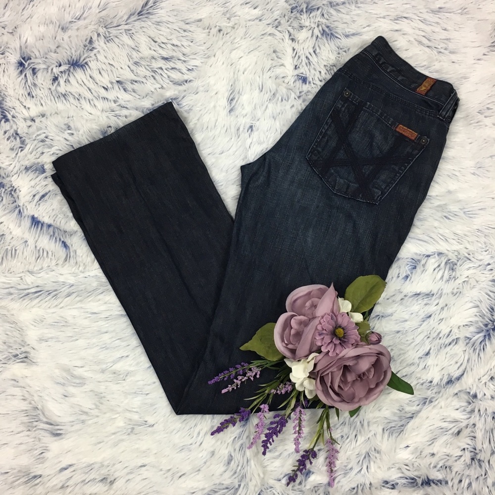 7FAMK Mia Boot Dark X Embroidered Pockets 28x32.5